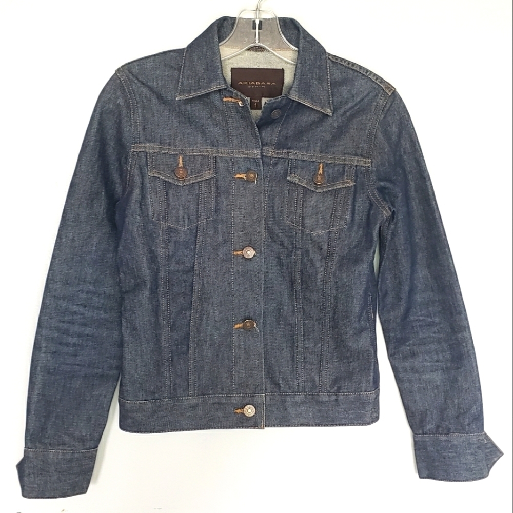 Akiabara Dark Wash Rigid Cotton Denim Jacket 4